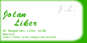 jolan liker business card